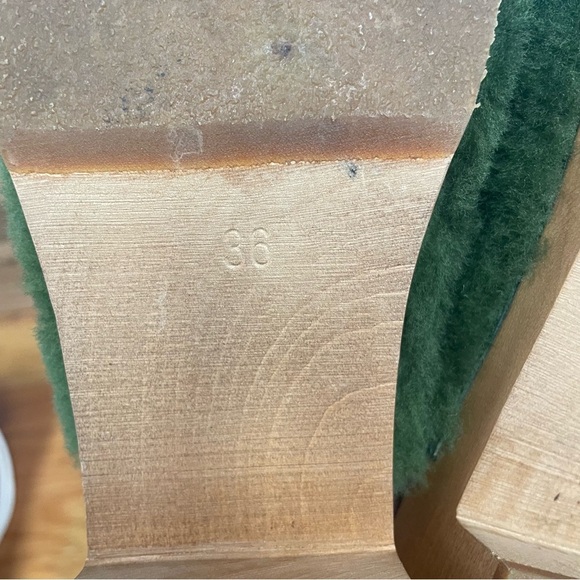 Swedish Hasbeens Fluff Clogs green on Anthropologie women’s size 6/ 36 - Picture 7 of 9